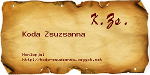 Koda Zsuzsanna névjegykártya